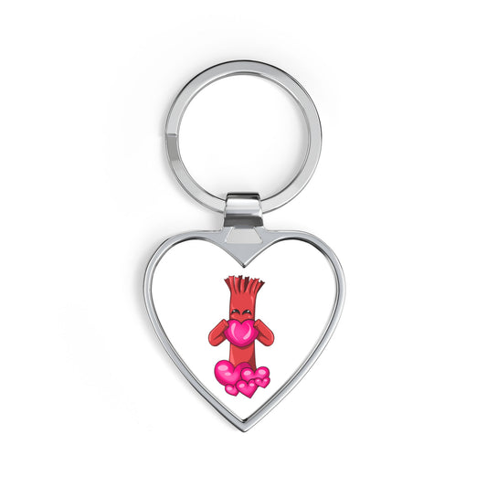 Heart Keychain – Cute Pink Love Character Metal Keyring (Valentine’s Gift)